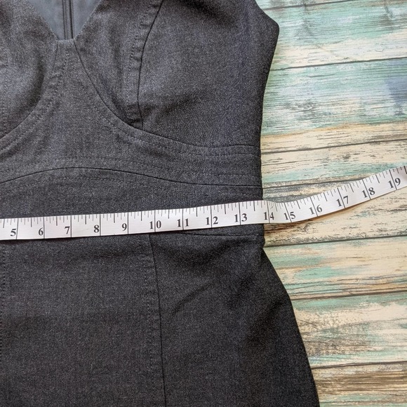 Tall: Loft charcoal grey v-neck sheath dress, 2T - Picture 8 of 13
